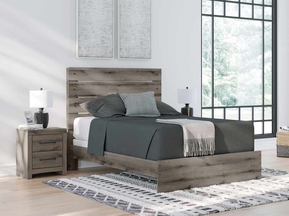 Graystorm Queen Panel Bed with Mirrored Dresser