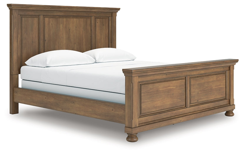 Feddinger California King Panel Bed with Mirrored Dresser and Nightstand