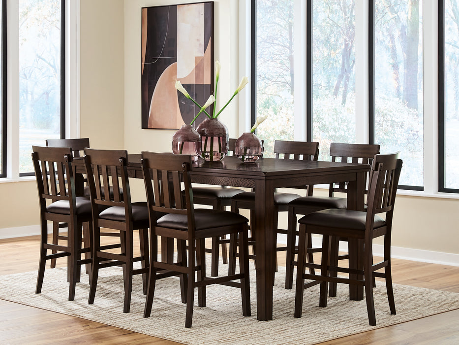Haddigan Counter Height Dining Table and 8 Barstools